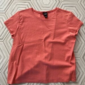 Eileen Fisher Coral Short Sleeve Crew Tee